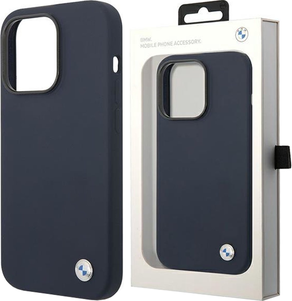 BMW BMHMP14XSILNA iPhone 14 Pro Max 6.7" navy blue/navy Silicone Metal Logo MagSafe
