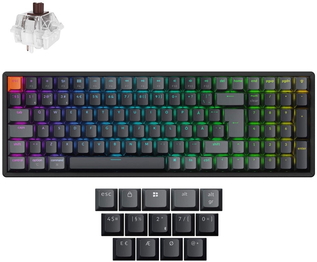 Keychron K4 V3 RGB Aluminium QMK Keychron Super Brown trådlös tangentbord