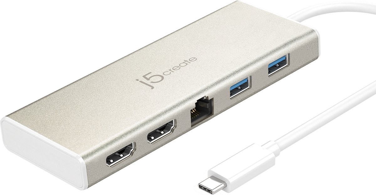 j5create USB Type-C Dual HDMI Mini Dock (with Ethernet and PD)