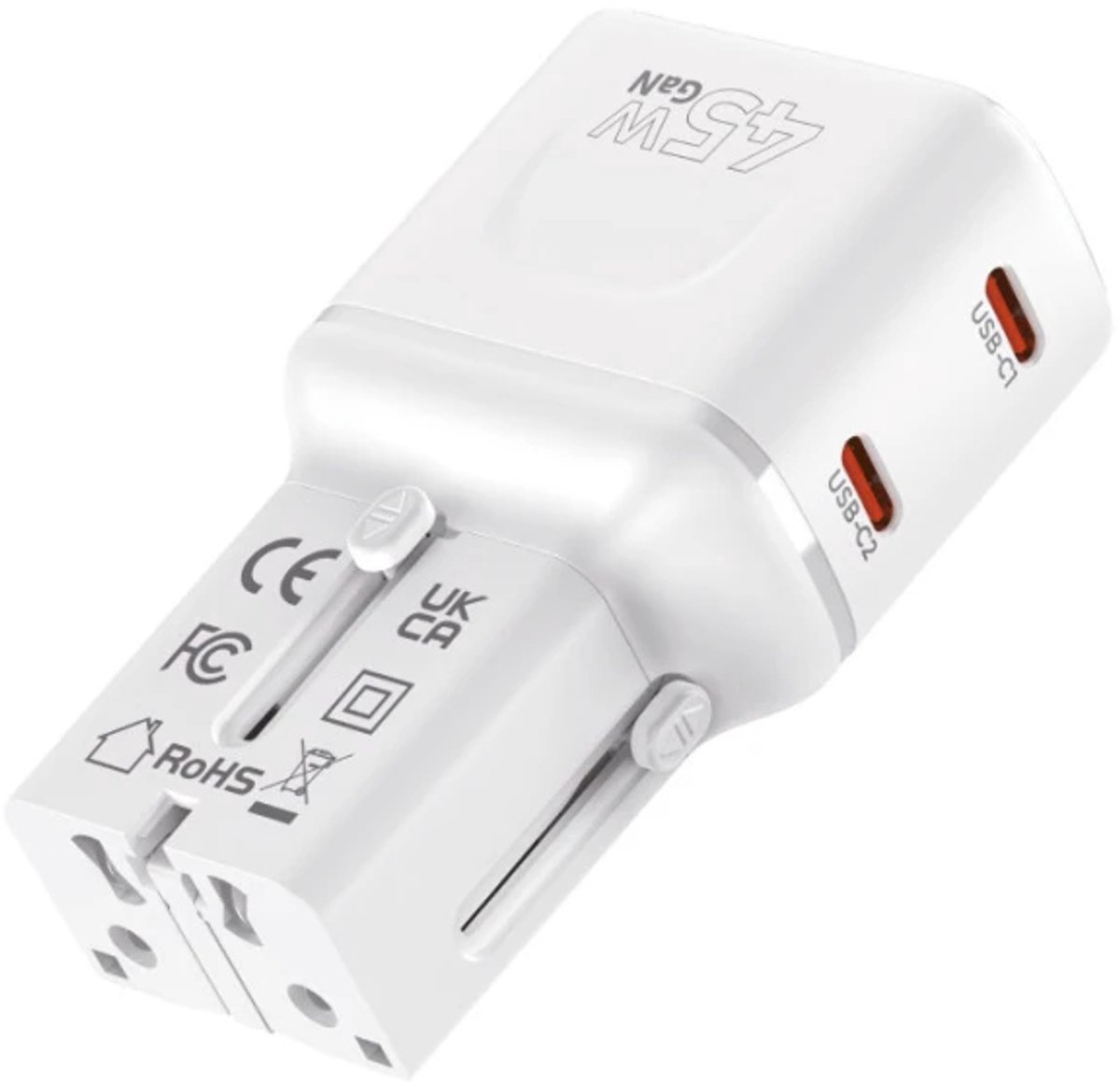 Mobile Origin 45W Travel Adapter - EU/US/UK/AU PW26 - white