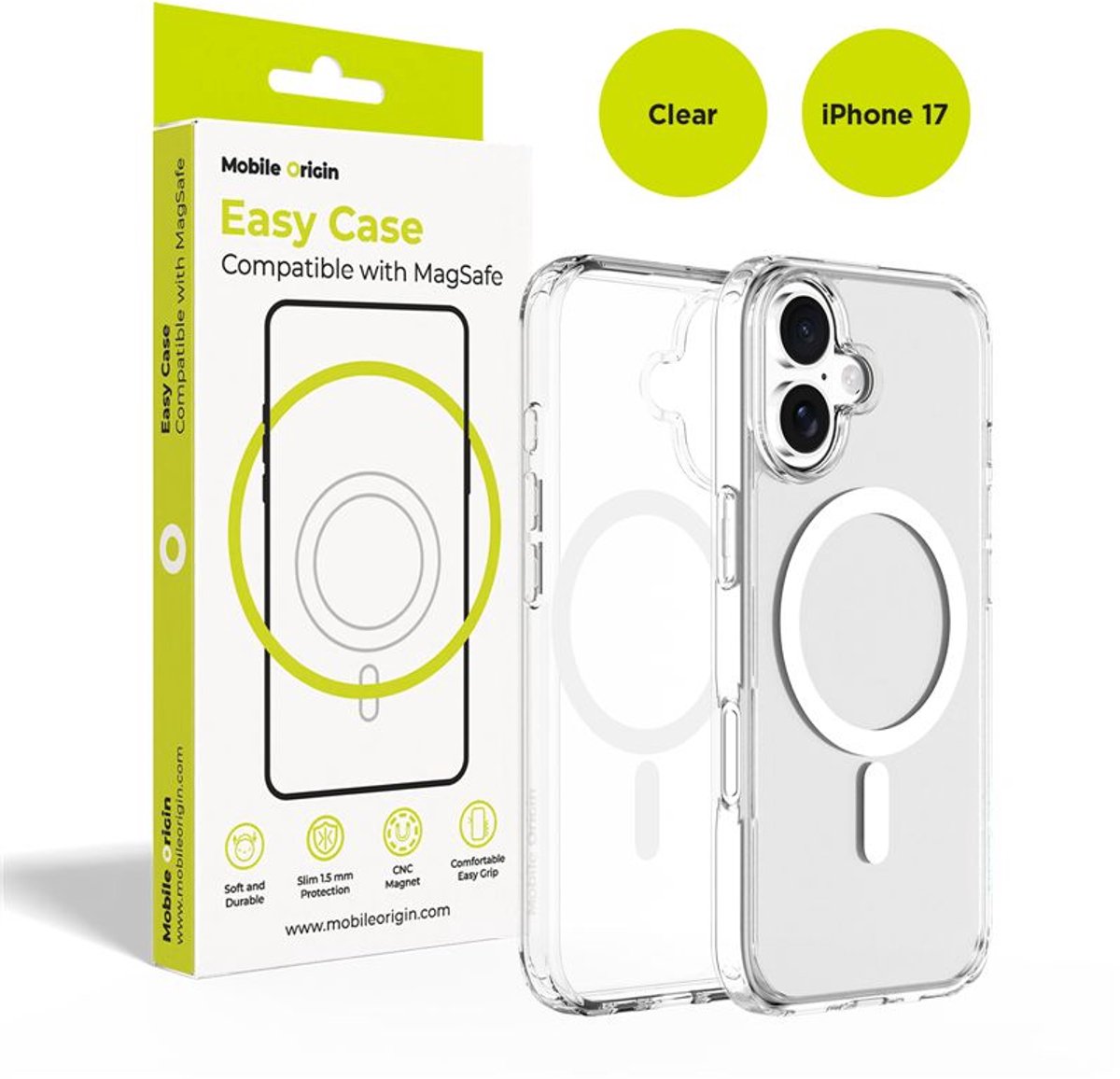 Mobile Origin Hybrid MagSafe Case - clear - iPhone 17