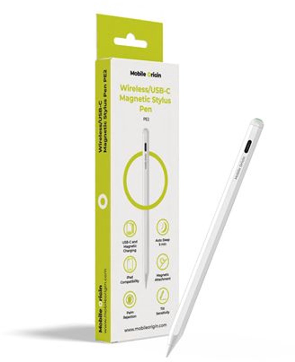 Mobile Origin Wireless/USB-C Magnetic Stylus Pen PE2