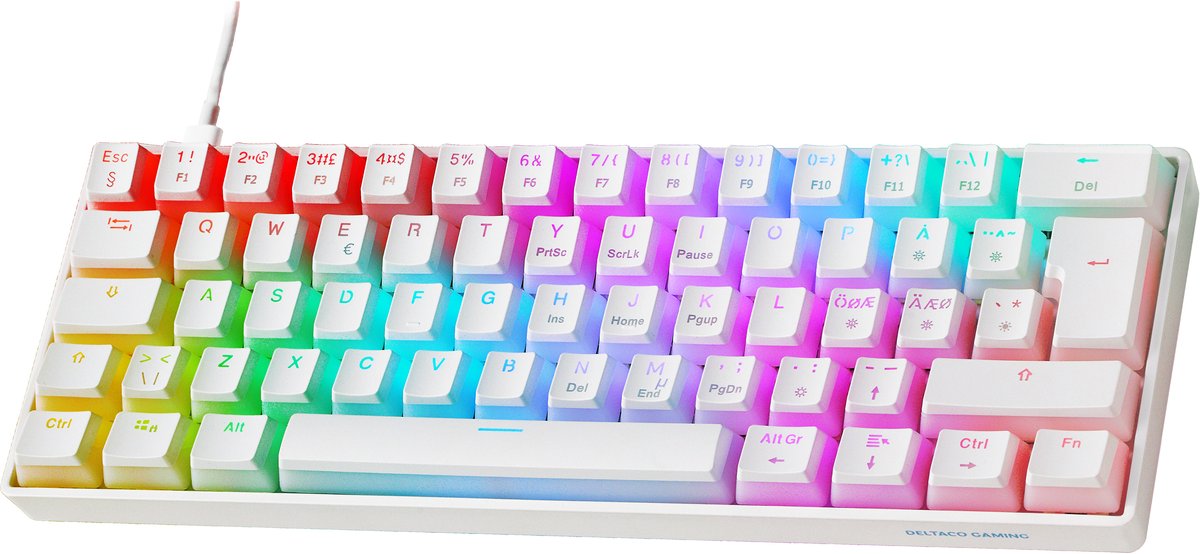 Deltaco GAMING WK90 Mechanical Keyboard - Gaming Tangentbord - Vit