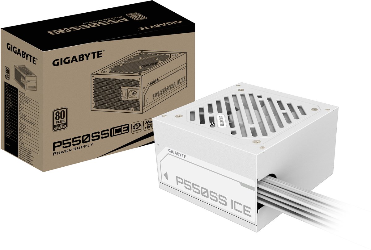GIGABYTE P550SS ICE Strömförsörjning - 550 Watt - 120 mm - ATX 3.0 - 80 Plus Bronze certificate
