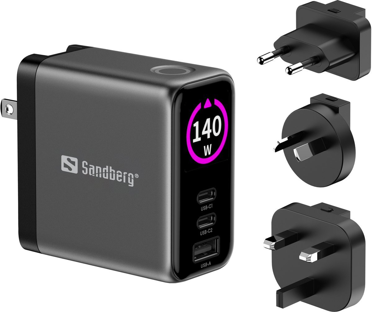 Sandberg Travel Charger PD140W Display