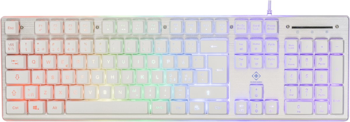 Deltaco GAMING Full Size - Gaming Tangentbord - Nordisk - Vit