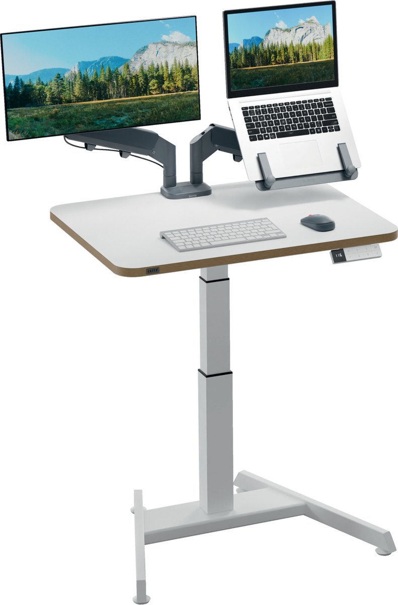 Leitz Ergo Litet Elektriskt Höj- & Sänkbart Skrivbord med Stå-Upp-Påminnelse Gaming Bord