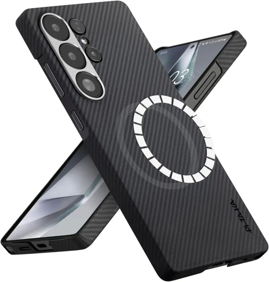 PITAKA Ultra-Slim Case Black/Grey Twill - Samsung Galaxy S25 Ultra