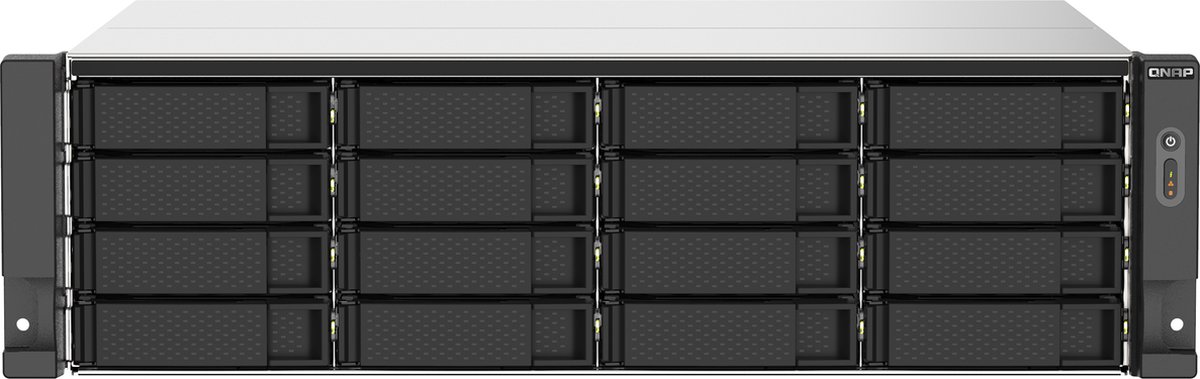Qnap Ts-1673au-rp-16g Nas- & Lagringsservrar Rack (3u) Ryzen Embedded V1500b 16 Gb Ddr4 0 Tb Qnap Qts Svart, Grå