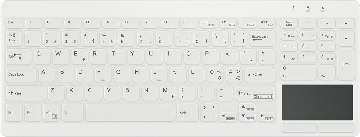 Contour Design Active Key Quickclean Medical Ip65 Touchpad Compact Trådlös Nordisk Tangentbord