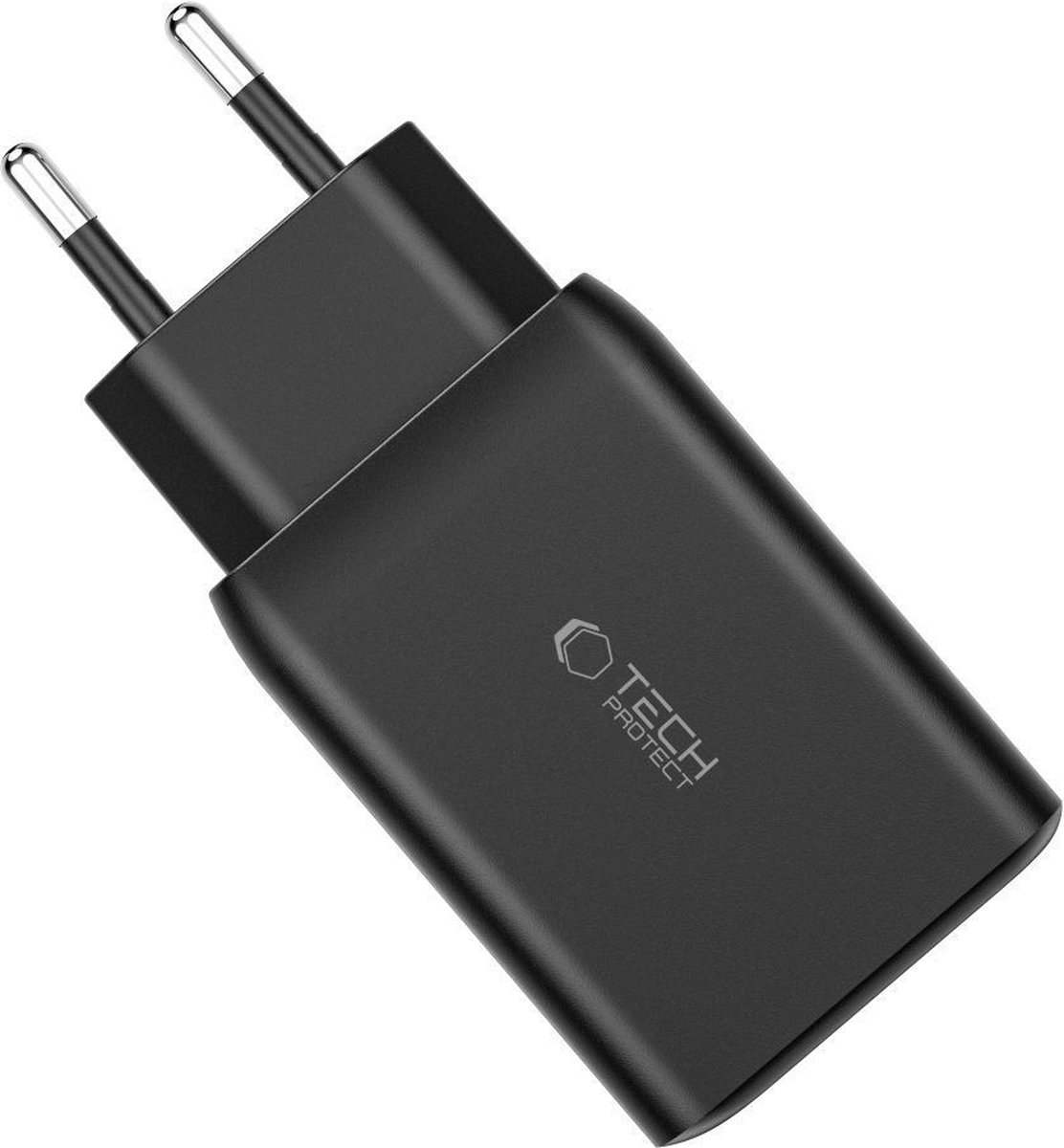 Tech-Protect C65W AC Charger 2x USB-C PD 65W / USB-A QC 3.0 - Black