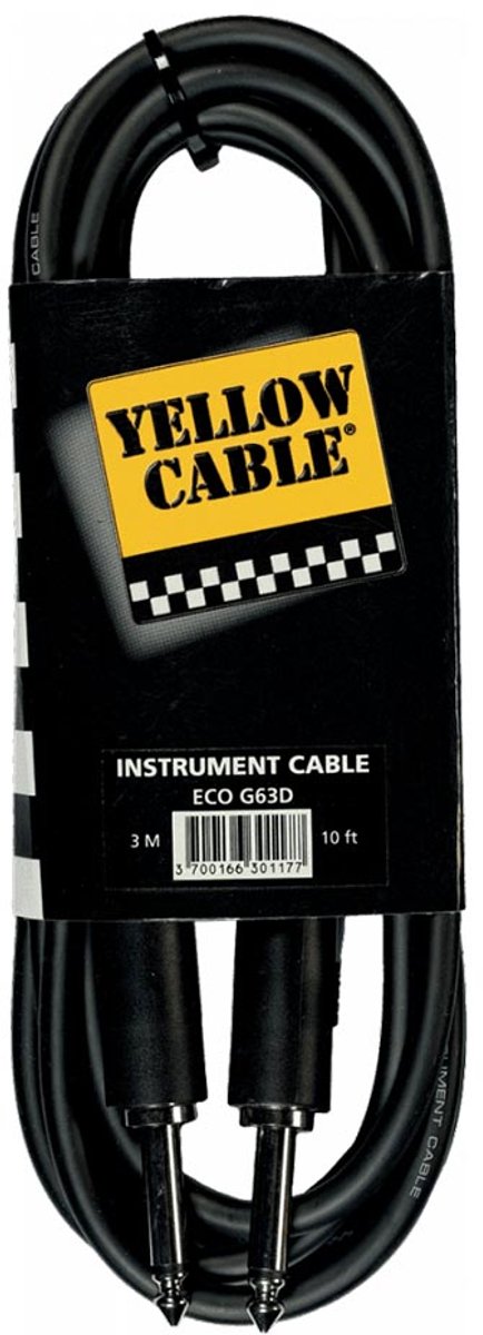 Yellow Cable G63D - 1/4" gjuten jack/jack-kabel 3 meter