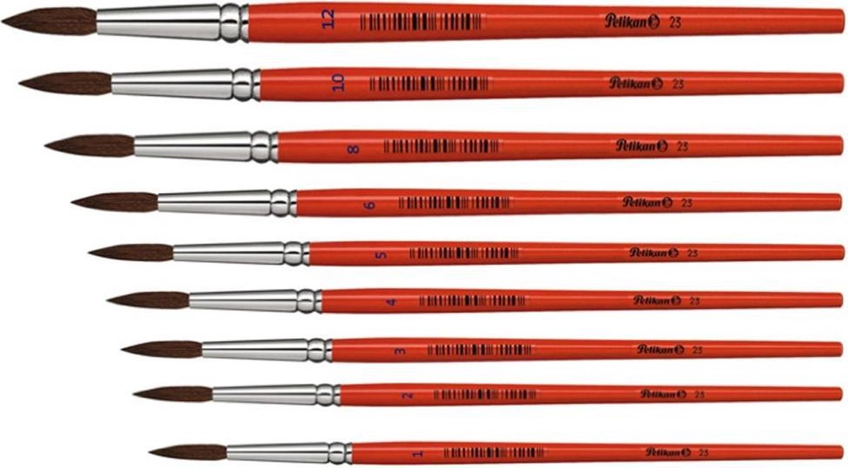 Pelikan penslar lackerat trä storlek 2.
