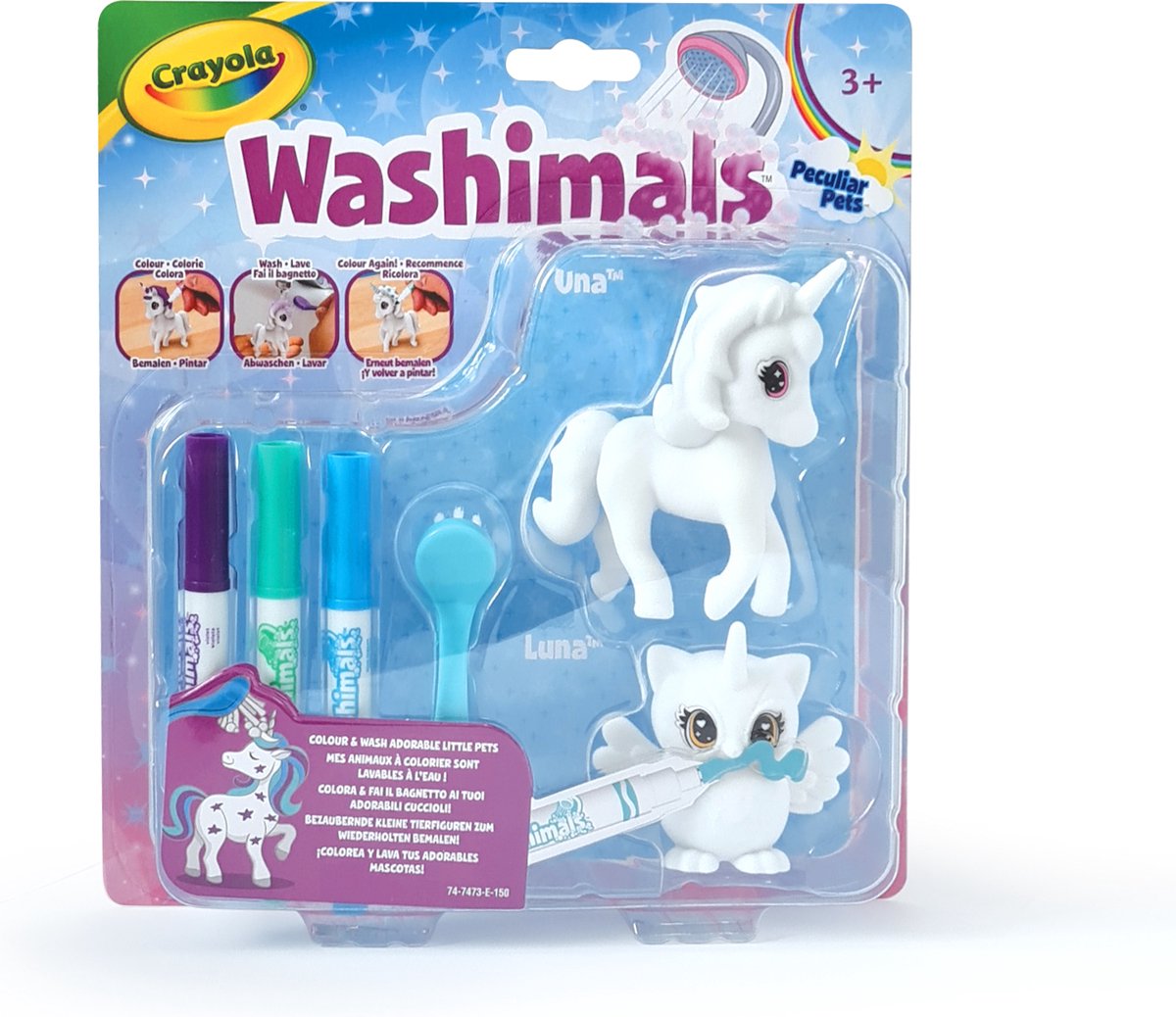 Crayola - Washimals Animals - Unicorn Luna and Owl Una
