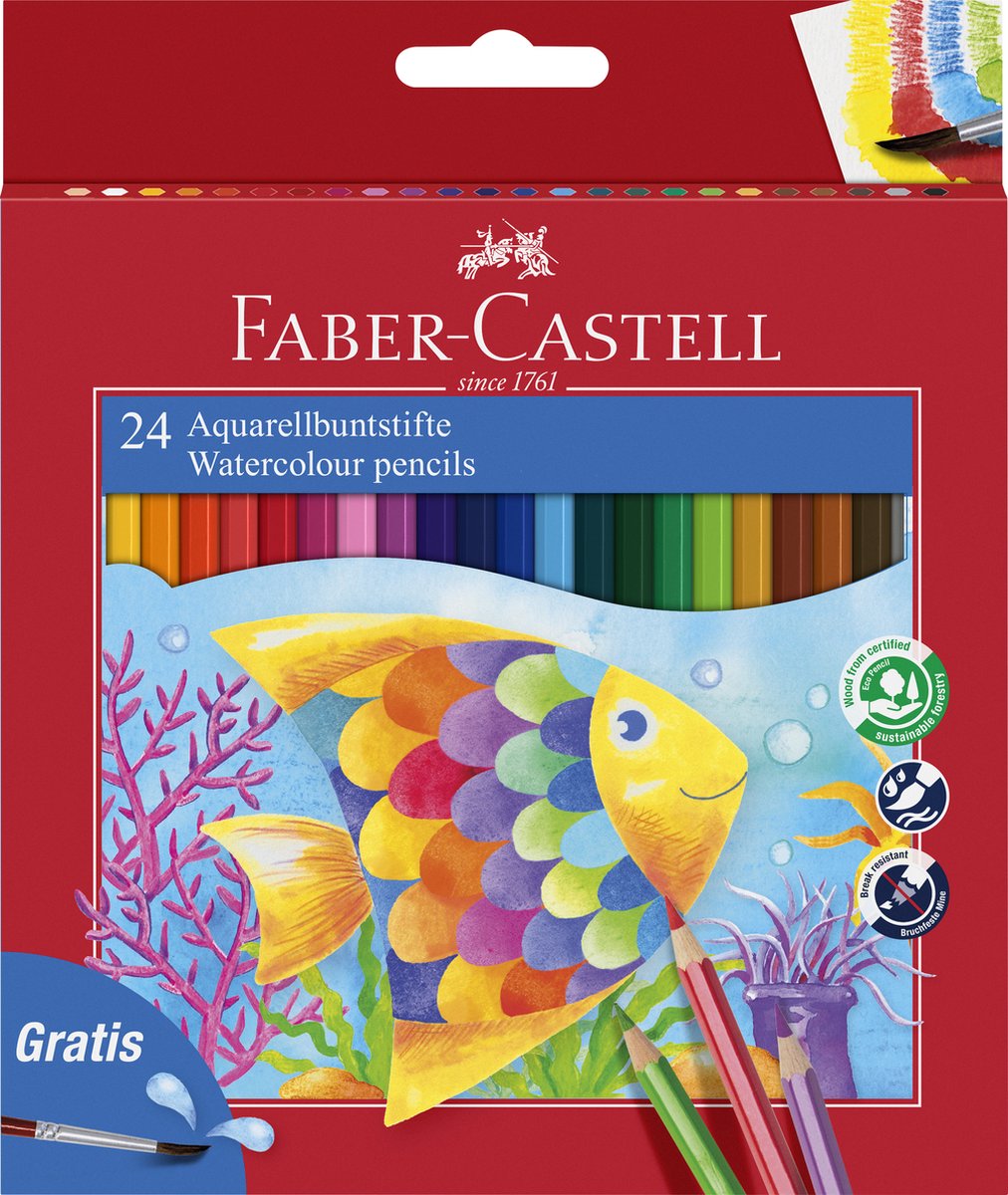 Faber-Castell Watercolour pencil + brush box 24x