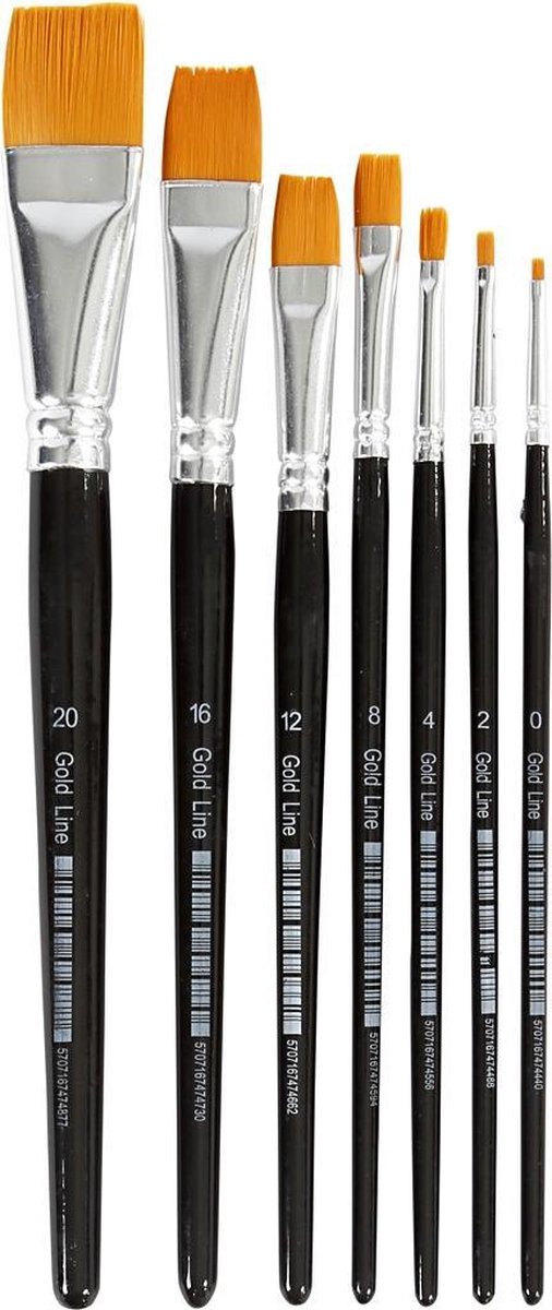 Creativ Company Gold Line Brushes - 7 mixed