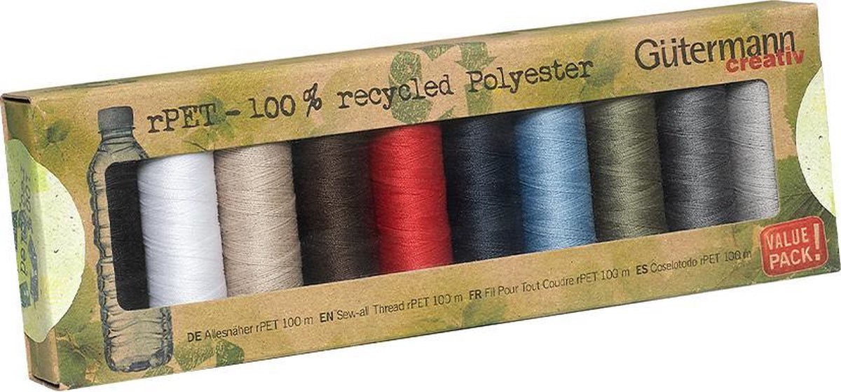 GÜTERMANN Sewing thread set - ECO - Basic colors (10 rl.)