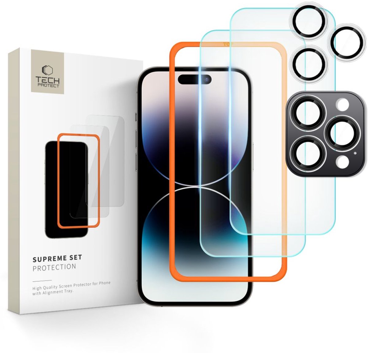 Tech-Protect Supreme Set Tempered Glass for iPhone 16 Pro Max - Clear (3 pcs)