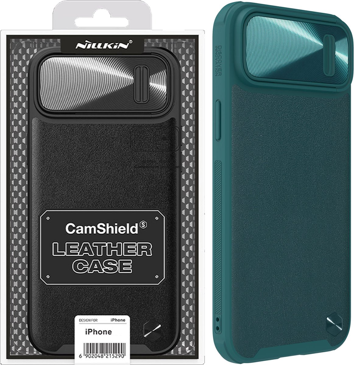 Nillkin CamShield Leather S Case iPhone 14 Plus Case Cover with Camera Cover Green