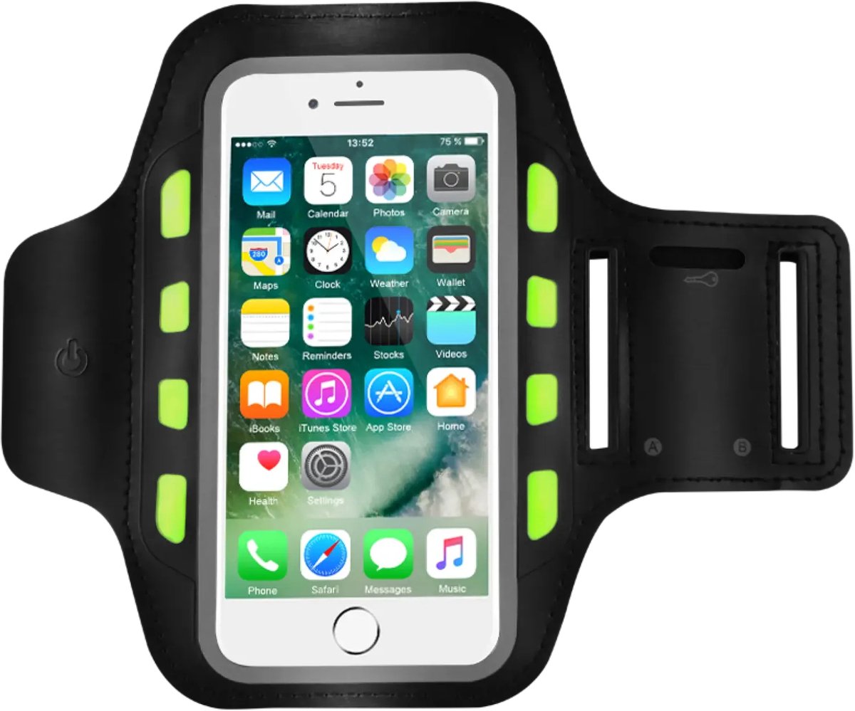 ConnecTech Sinox löparmband för iPhone, med LED-belysning - Svart