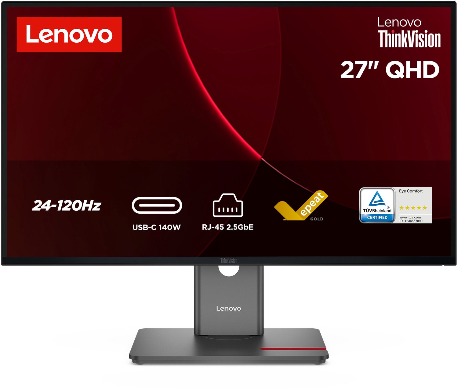 27" Lenovo ThinkVision P27QD-40 - 2560x1440 (QHD) - 120Hz - IPS - 140W USB-C