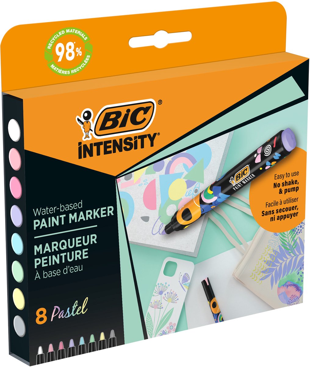 BIC Permanenter Lackmarker Gemischt Mittelere Spitze Kegelförmig 2,3 mm 8 Stück