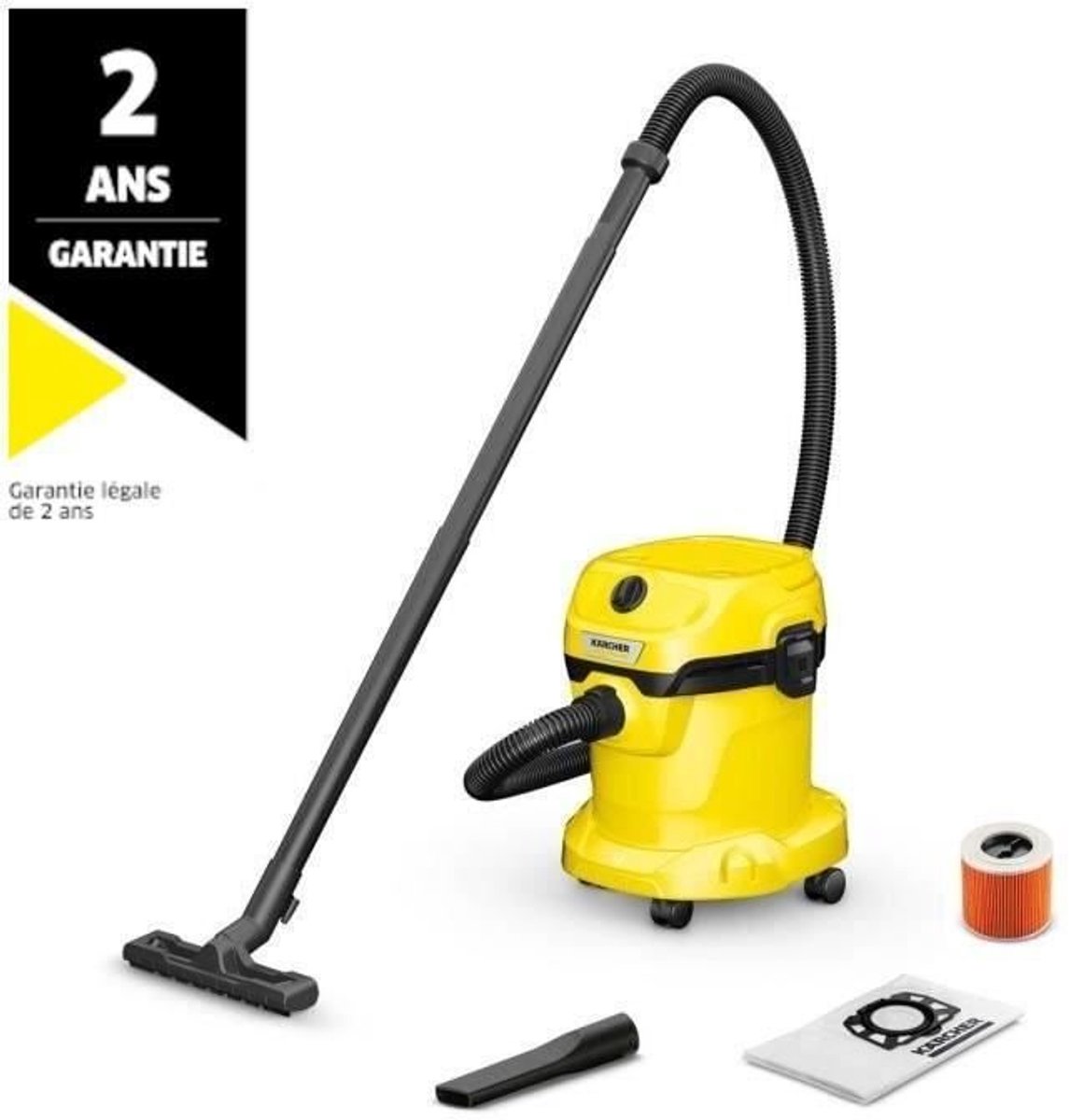 Kärcher WD 2 Plus V-12/4/18/C Nass- und Trockensauger Netzbetrieben Gelb