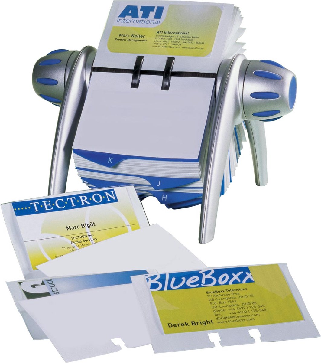 DURABLE Visitenkarten-Rollarchiv Visifix® Flip Spezial 400 Karten Silber 21,5 x 18,5 x 12 cm