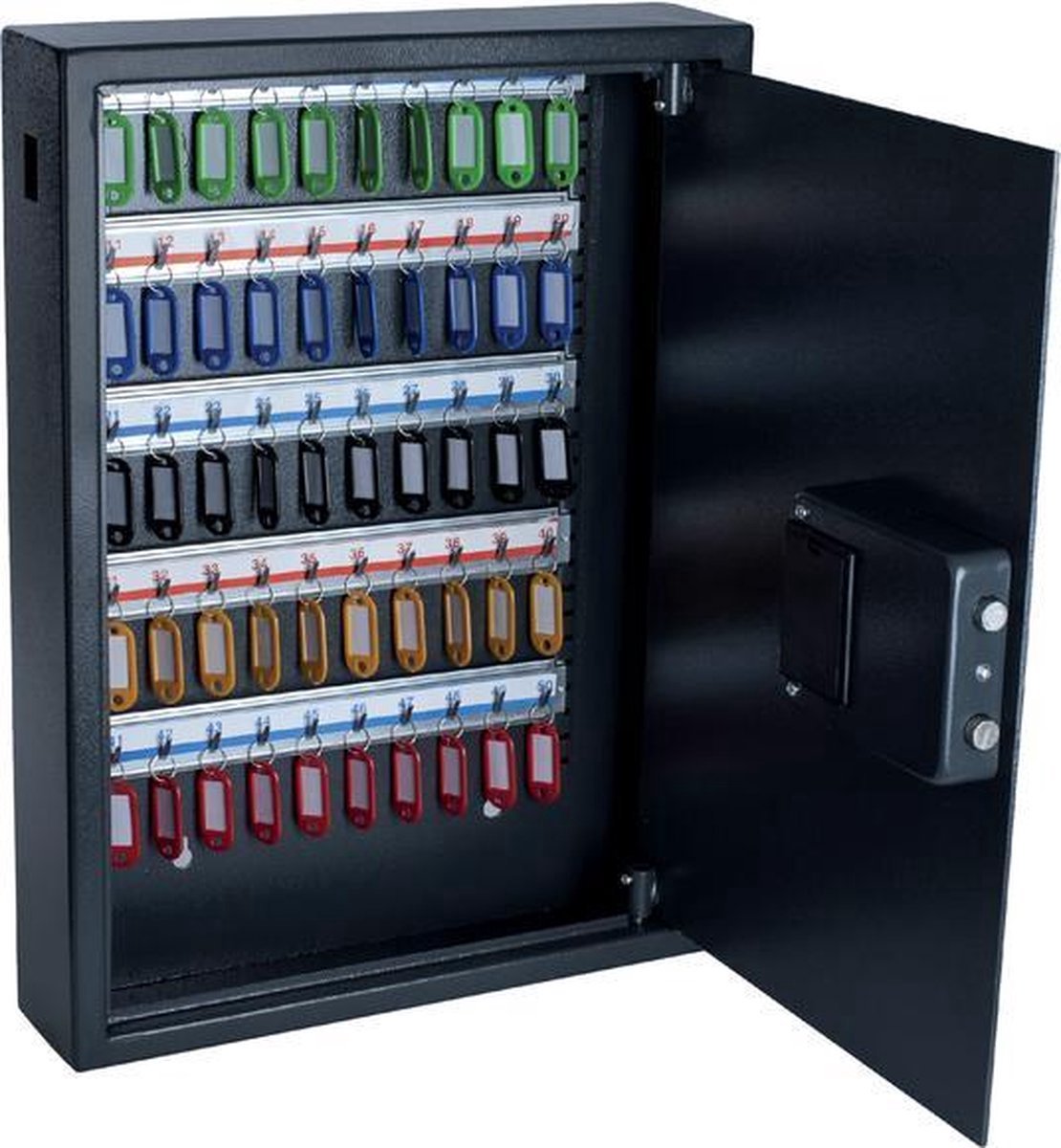 Pavo High Security Schlüsselschrank 50 Haken Elektronisch 8033911 Dunkelgrau