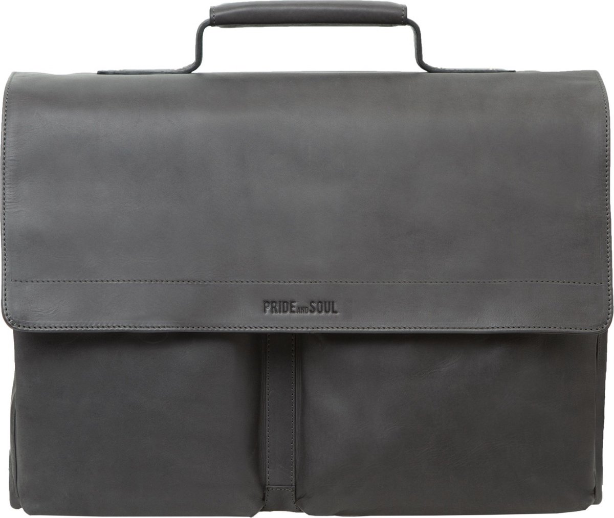 PRIDE AND SOUL District Business-Tasche 41 x 14 x 30 cm Leder Grau