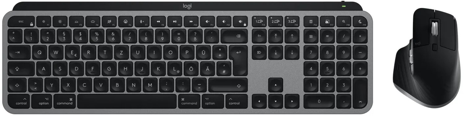 Logitech MX Keys S Combo Space Grey - For Mac - DE - Tangentbord - Tysk - Grå
