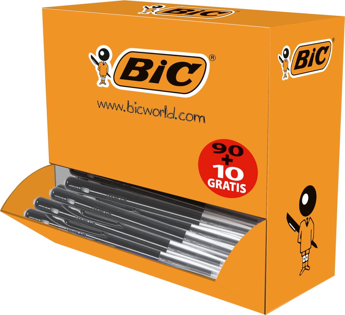 BIC Kugelschreiber M10 0.4 mm Schwarz 100 Stück
