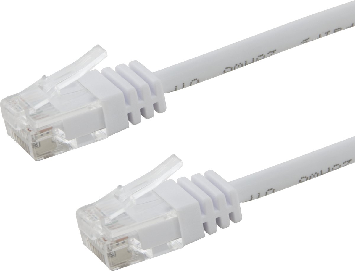 Deltaco patch cable - 20 m - white - Vit