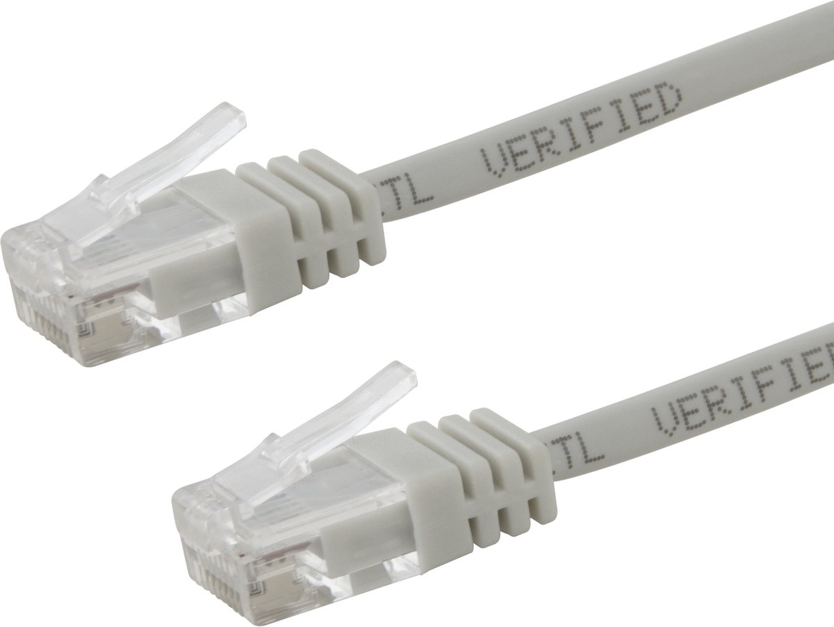 Deltaco patch cable - 15 m - grey - Grå