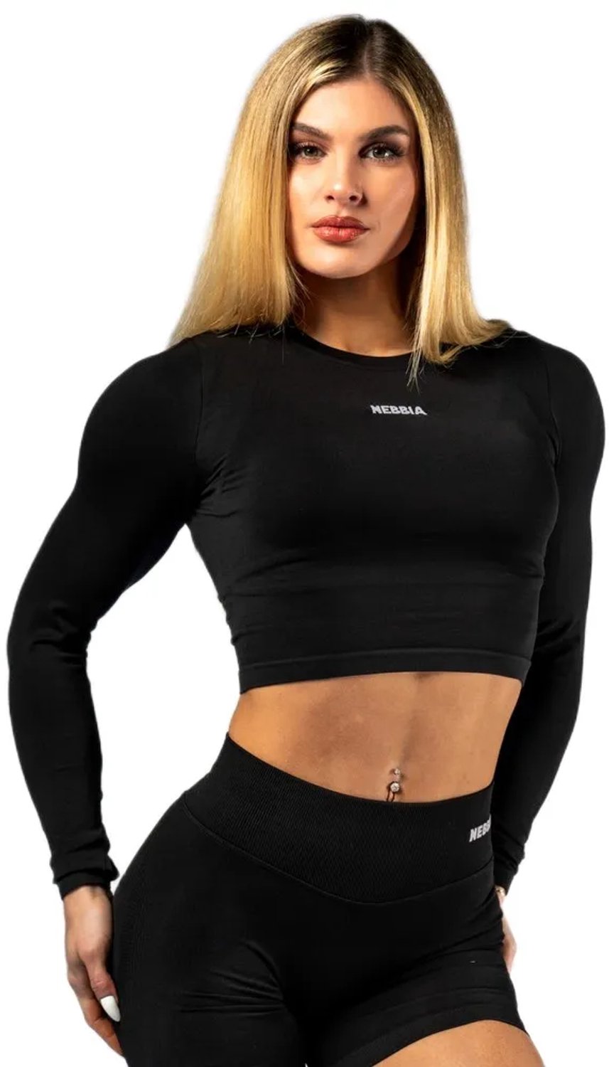 Women's long-sleeve T-shirt Nebbia Power Crop Top