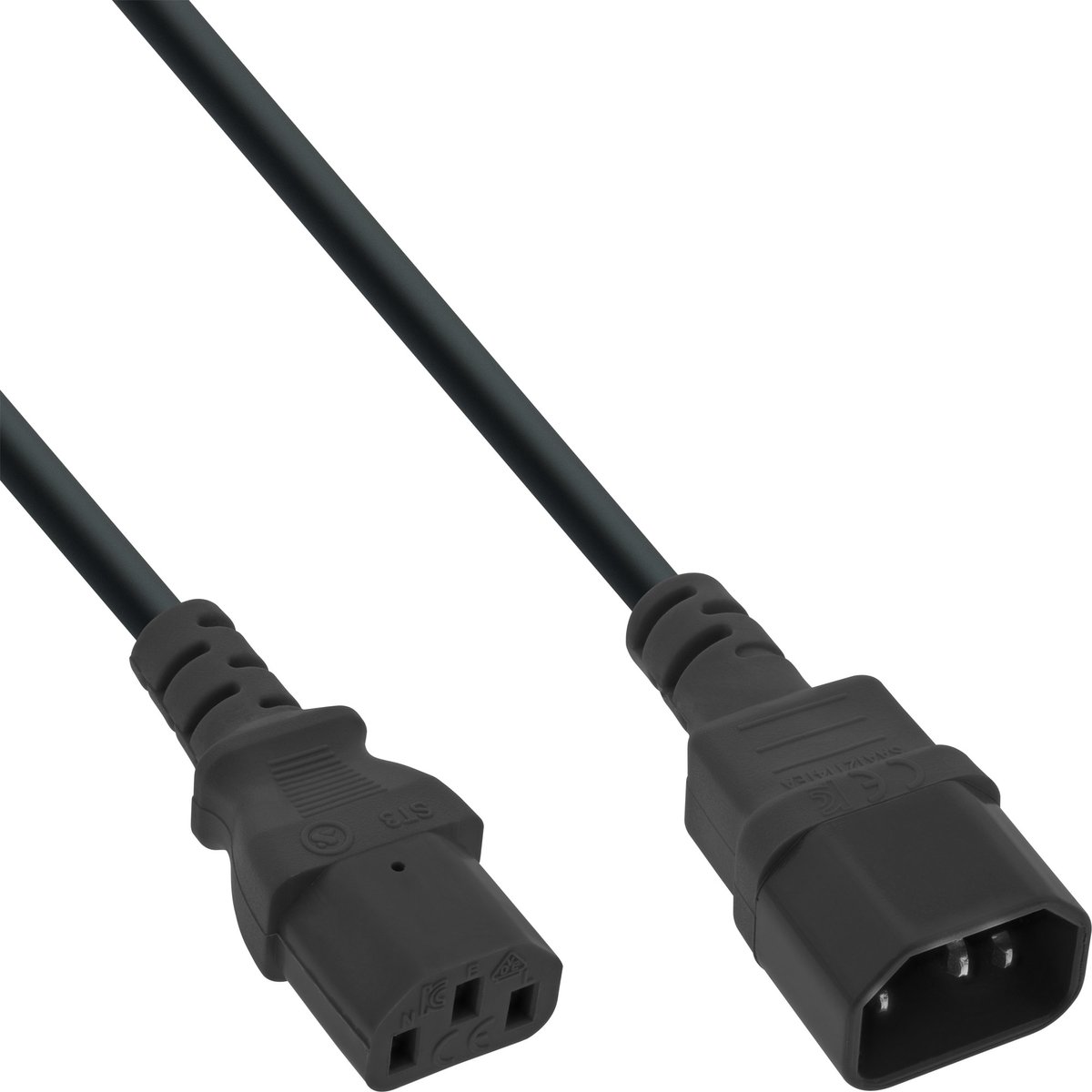 InLine - power extension cable - power IEC 60320 C13 to IEC 60320 C14 - 10 m