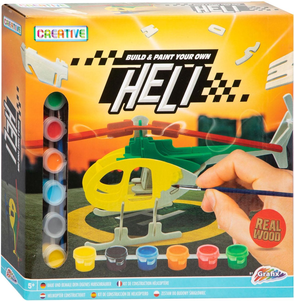 Grafix Wooden Building and Painting Kit - Helicopter