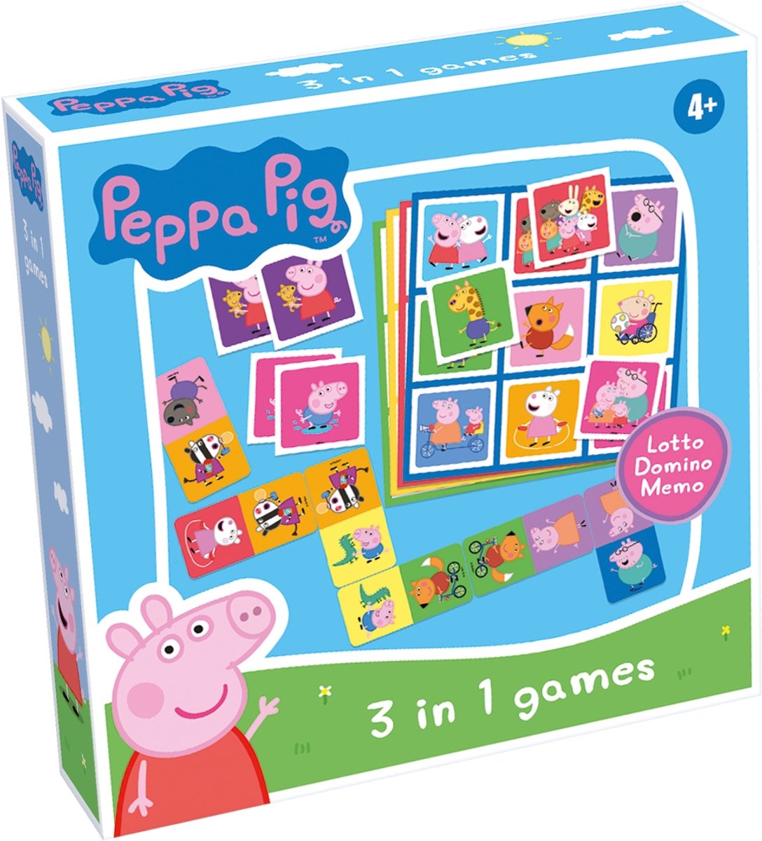 Tactic Peppa Pig 3 in 1 Lotto Domino Memo
