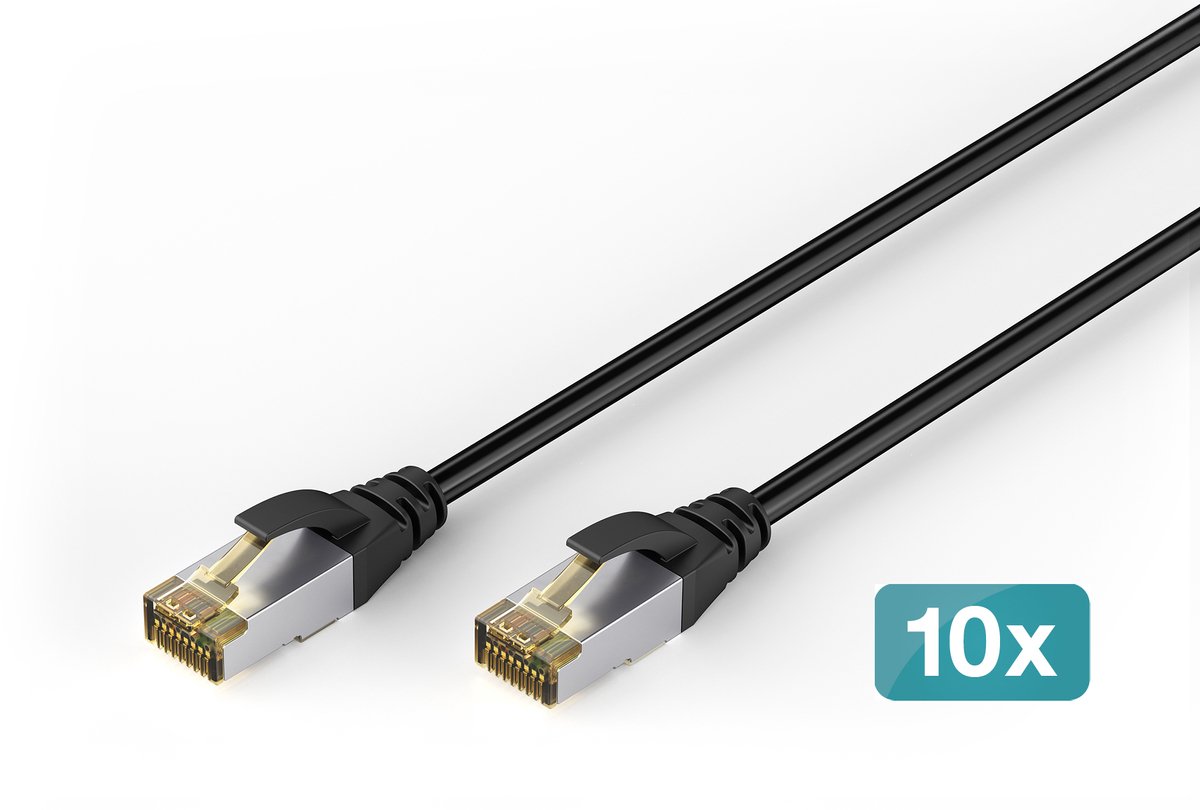 DIGITUS patch cable - 10 m - black - Sort