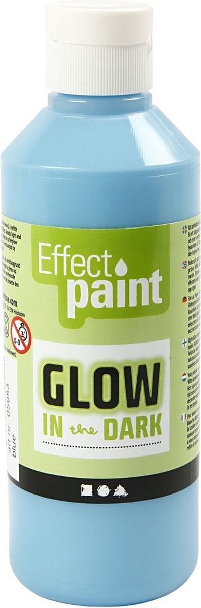 Creativ Company Glow in the dark paint - Light blue 250ml