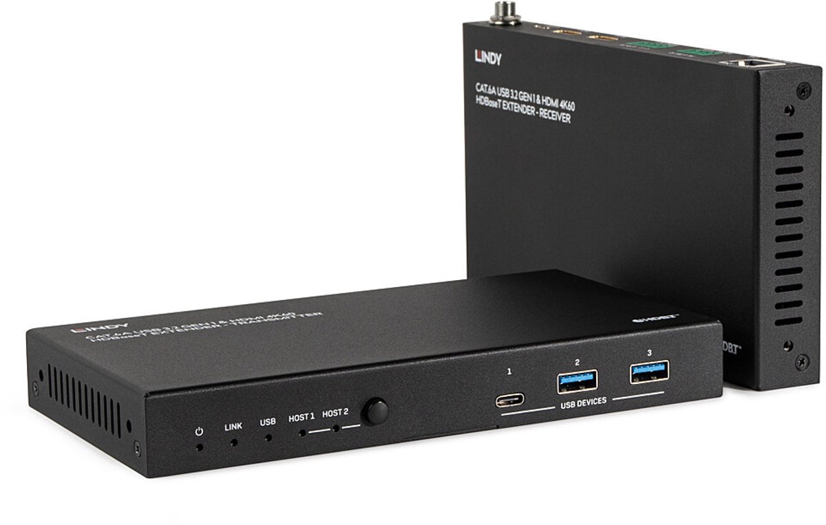 Lindy - transmitter and receiver - video/audio/USB extender - HDBaseT