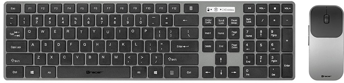 Tracer Set RF Nano - keyboard and mouse set - Tastatur & Mus set - Grå