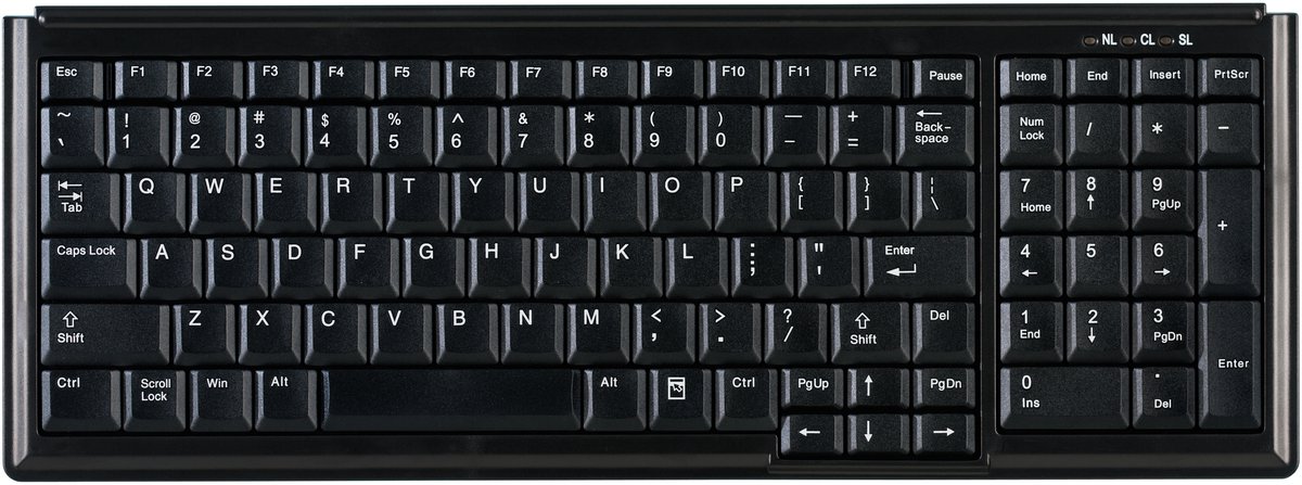 Cherry Active Key AK-7000 - keyboard - G - Tastatur - Tysk - Sort