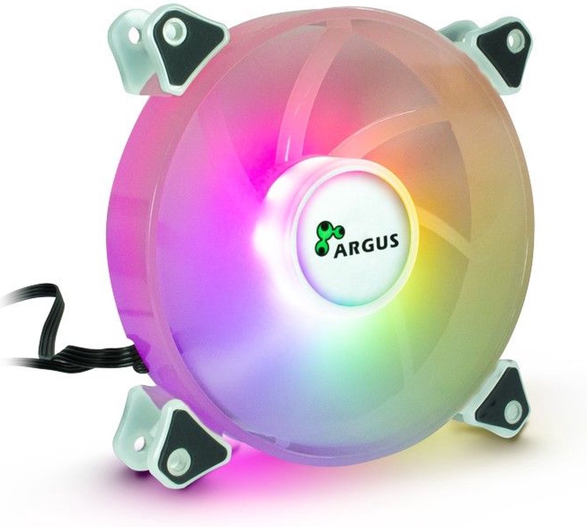 Inter-Tech Argus RS-061 RGB - Chassi fläkt - 120mm - Vit