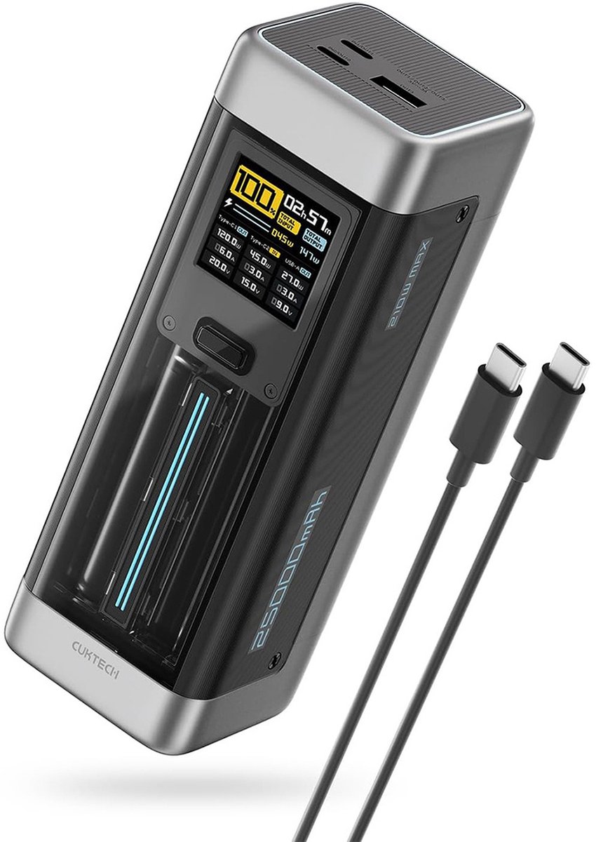 CUKTECH CUK00P23GLBK 210W 2 x USB-C 1 x USB-A - 25000 mAh