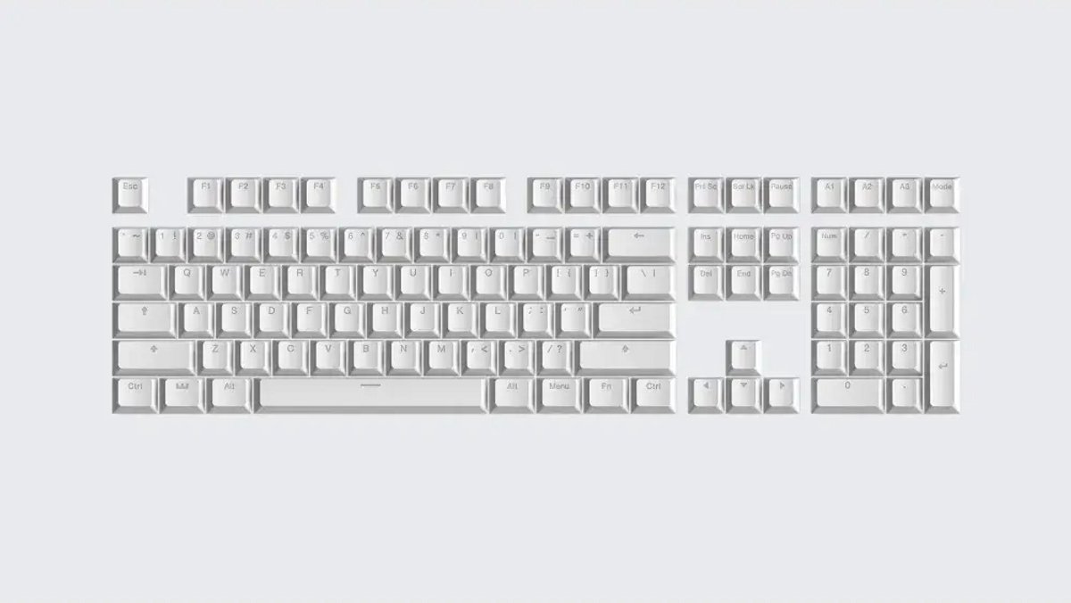Wooting PBT ISO (UK) & ANSI (US) Keycaps - Just White - Keycaps - Amerikansk engelsk - Hvid
