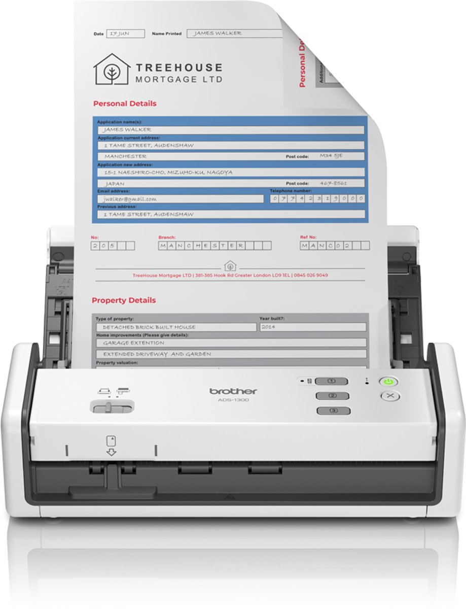 Brother ADS-1300 - document scanner - portable - USB 2.0 (Host) USB-C 3.2 Gen 1