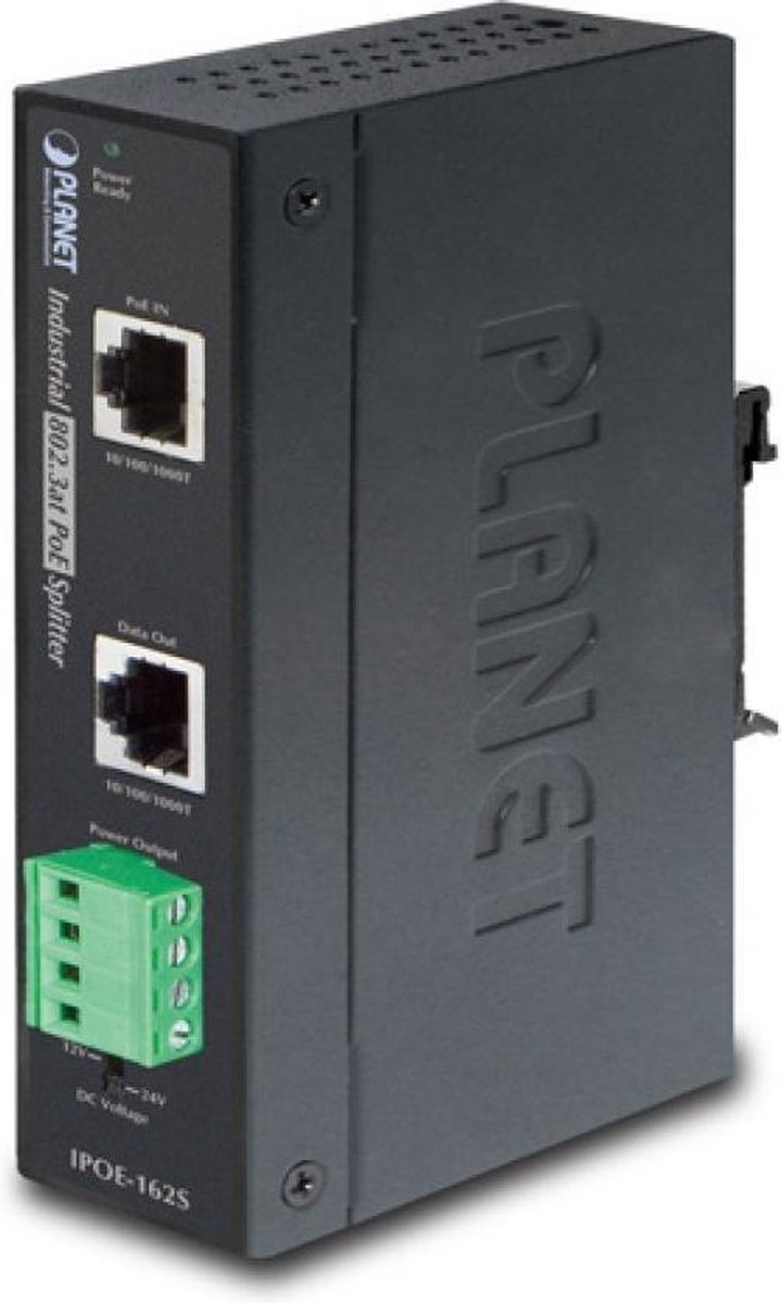 PLANET Splitter IPOE-162S 56V DC 2X RJ45 Strømforsyning - 25 Watt - 80 Plus