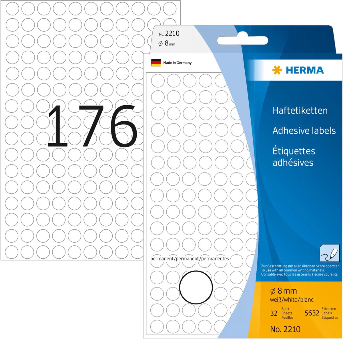 HERMA multi-purpose labels - 5632 label(s) - 8 mm round