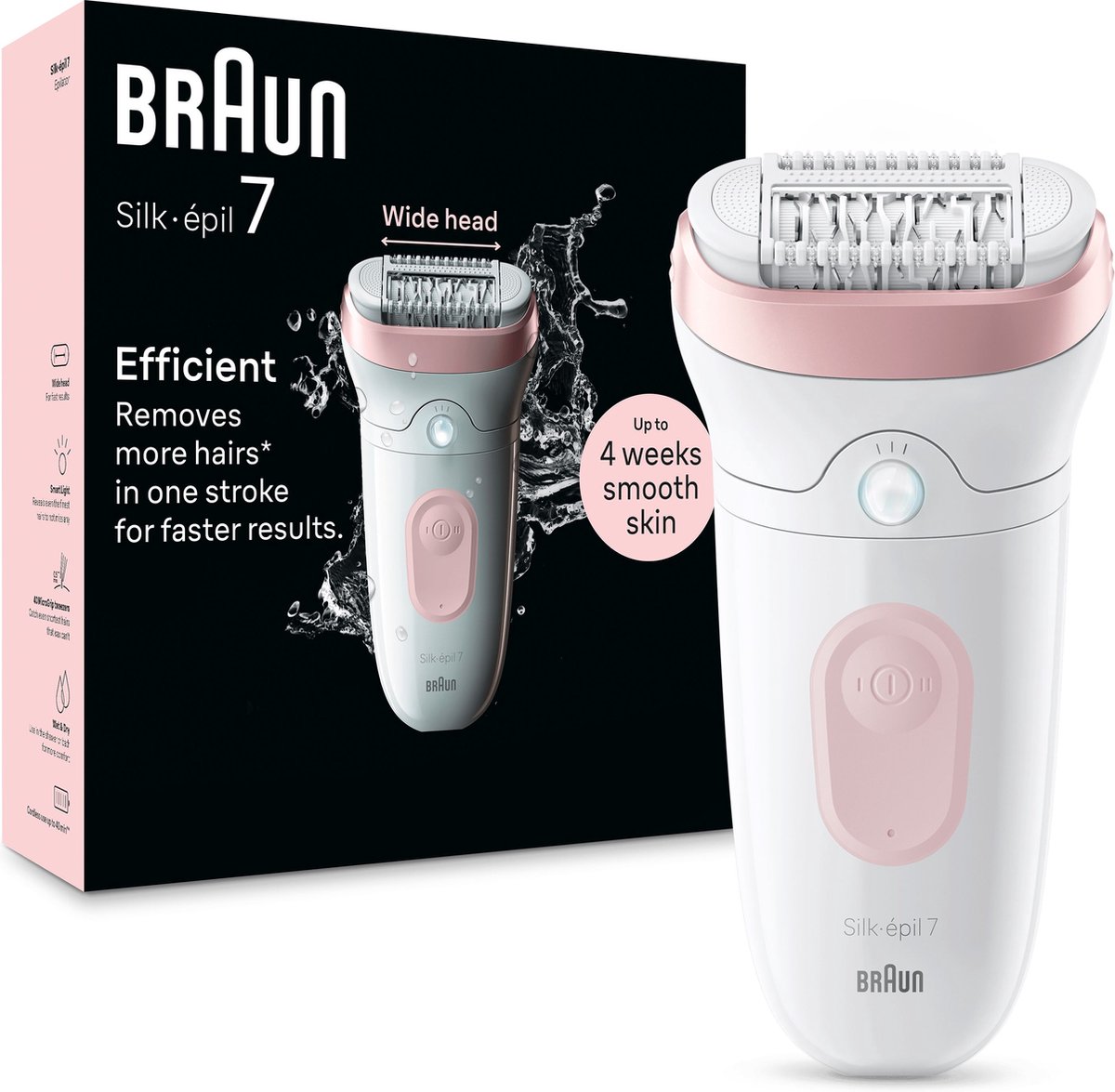 Depiladora Braun Silk-épil 7 7-000 | Rosa, Blanco